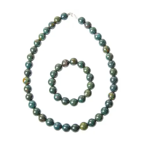 parure jaspe sanguin 12mm