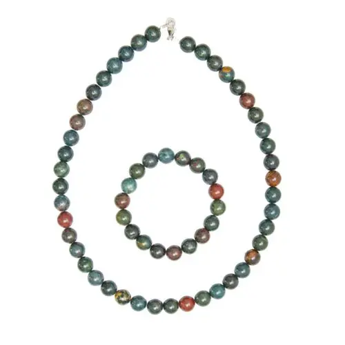 parure pierre de sang 10mm