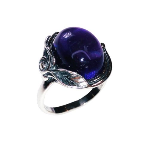 anillo amatista plata rodiada