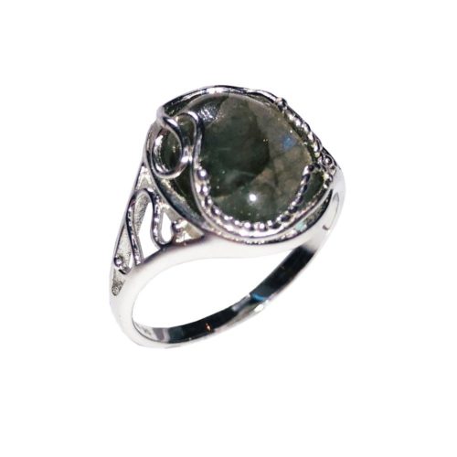 anillo labradorita plata rodiada