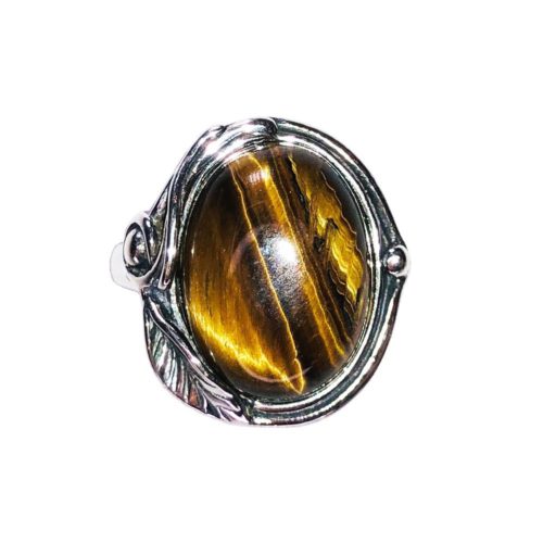 bague oeil de tigre argent rhodié