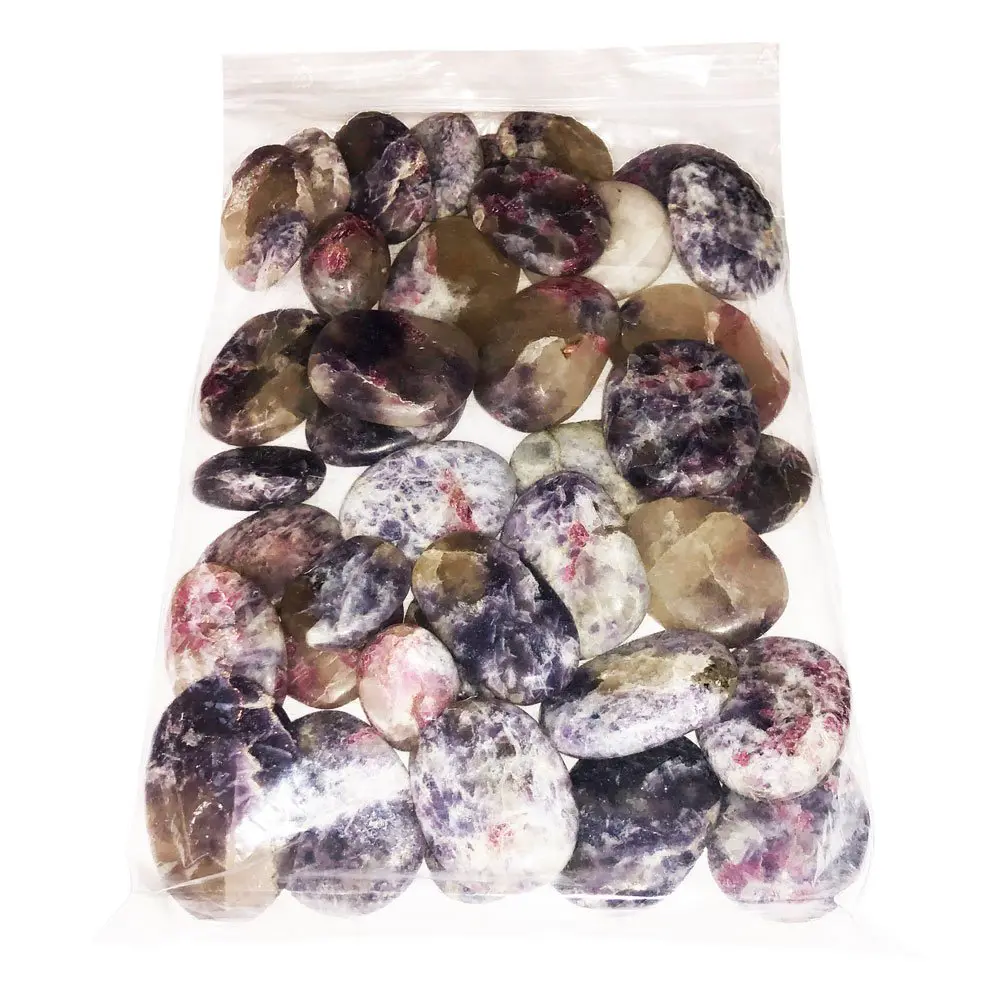 sachet-galets-tourmaline-rose-sur-anhydrite-1kg sachet galets tourmaline rose