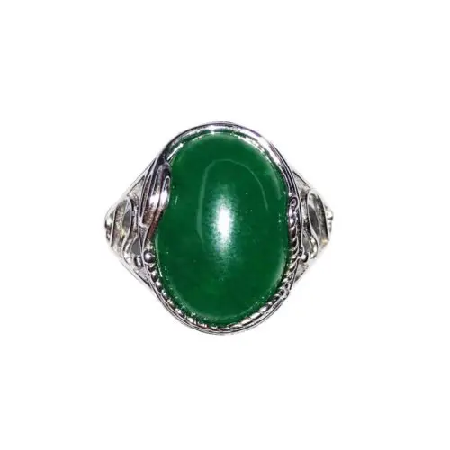 bague jade argent rhodie