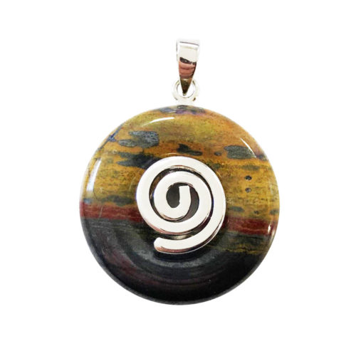 colgante pi chino donut ojo de hierro plateado 20mm