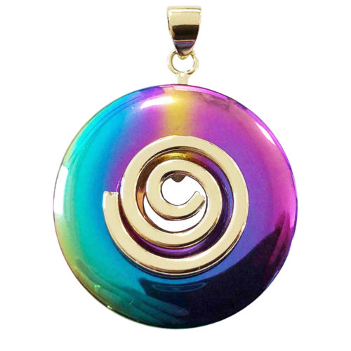 pendentif hématite arc en ciel pi chinois