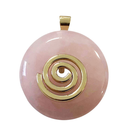 pendentif quartz rose pi chinois