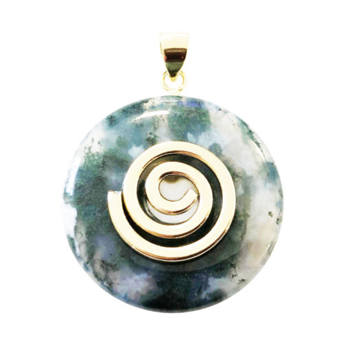 pendentif agate mousse pi chinois