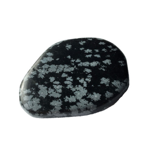 pierre plate obsidienne neige