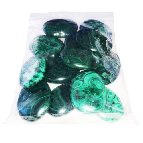 sachet pierres plates malachite