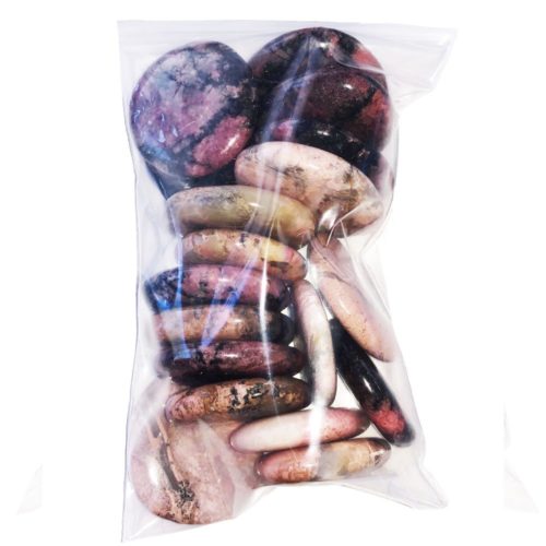 sachet pierres plates rhodonite
