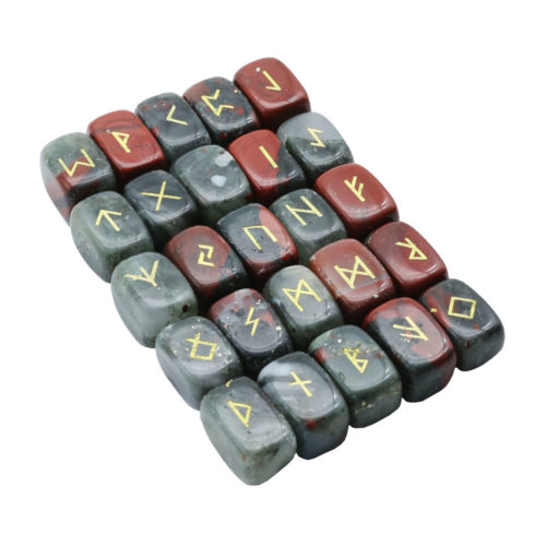 jeu de 25 runes jaspe héliotrope