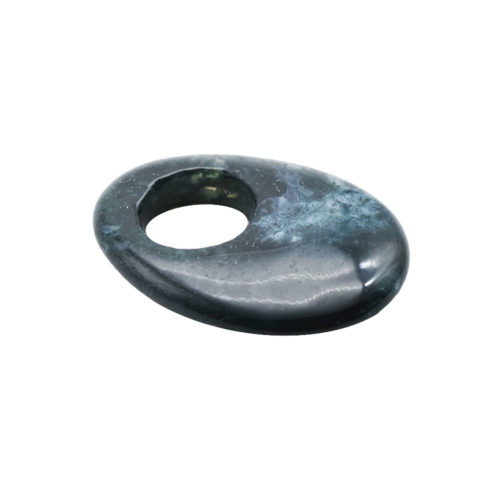 pendentif pi chinois ou donut agate mousse oval