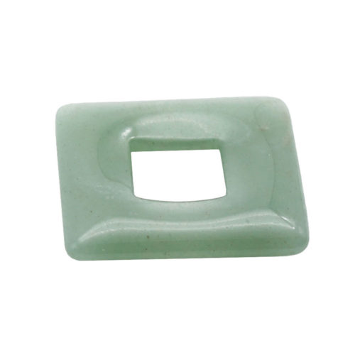 pendentif pi chinois ou donut aventurine verte carré
