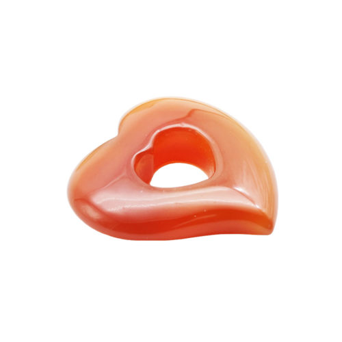 pendentif pi chinois ou donut cornaline coeur