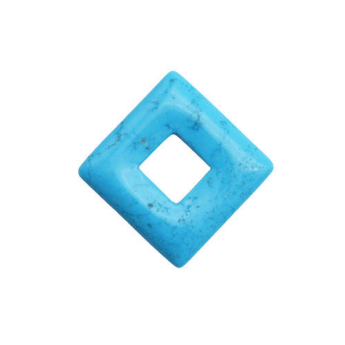 pendentif pi chinois ou donut howlite bleue petit carré