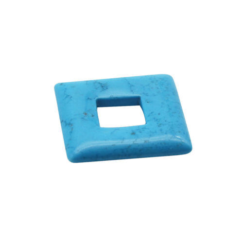pendentif pi chinois ou donut howlite bleue petit carré