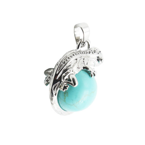 pendentif turquoise stabilisée lézard