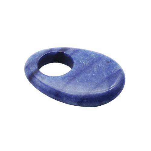 pi chinois ou donut quartz bleu oval